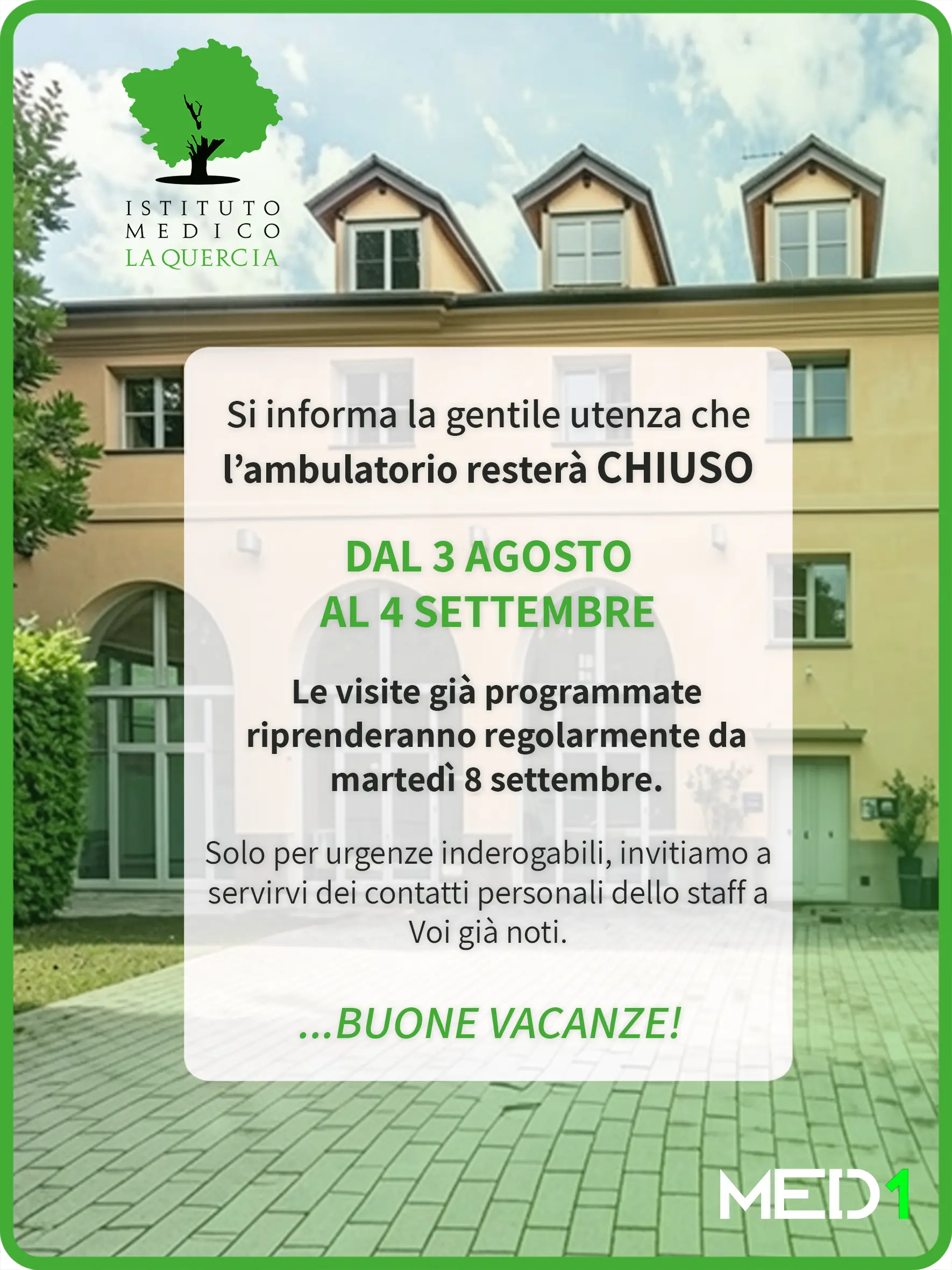 Popup chiusura estiva 26